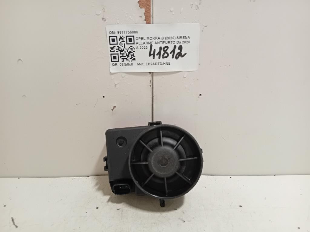 Sirena Allarme Antifurto 9677756080 Opel Mokka B 2020
