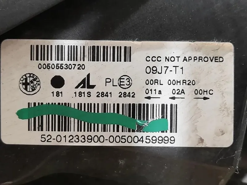 Proiettore ANT DX 50553073 Alfa Romeo Giulietta 2013