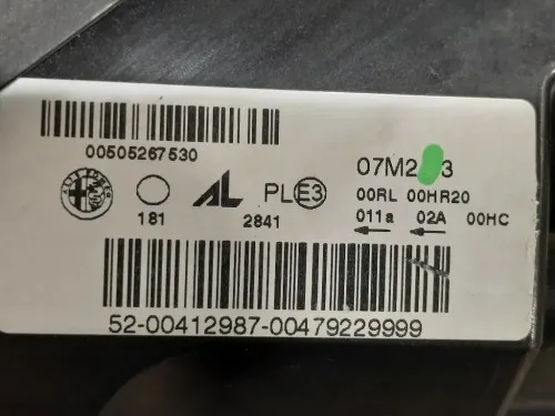 Proiettore ANT DX 00505267530 Alfa Romeo Giulietta 2013