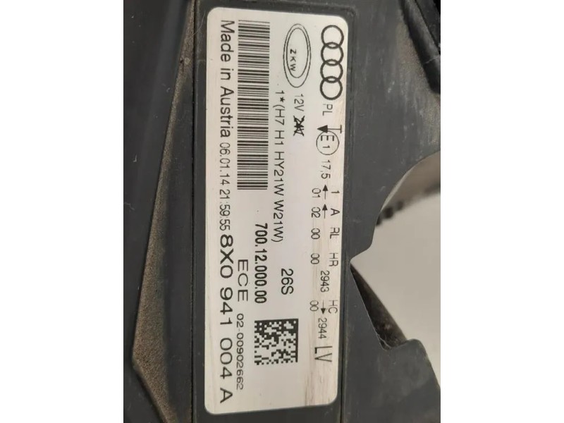 Proiettore ANT DX 8X0 941 004 Audi A1 8XA Sportback 2012