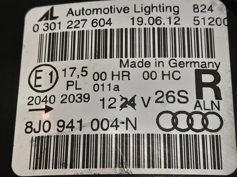 Proiettore ANT DX 8J0941004N Audi TT 8J3 2007