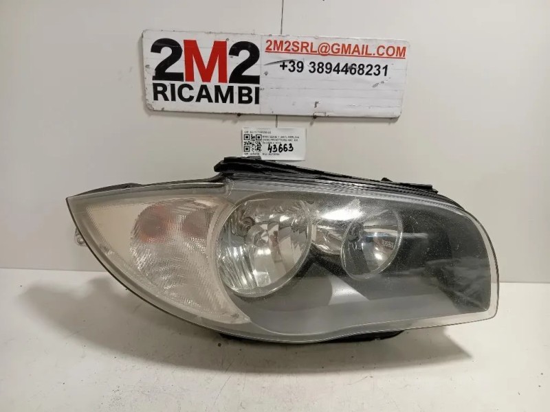 Proiettore ANT DX 6311 7193390-03 Bmw Serie 1 E87 Berlina 2005