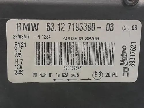 Proiettore ANT DX 89317621 Bmw Serie 1 E87 Berlina 2005