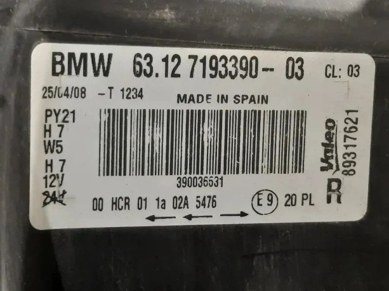 Proiettore ANT DX 6312 7193390-03 Bmw Serie 1 E87 Berlina 2005