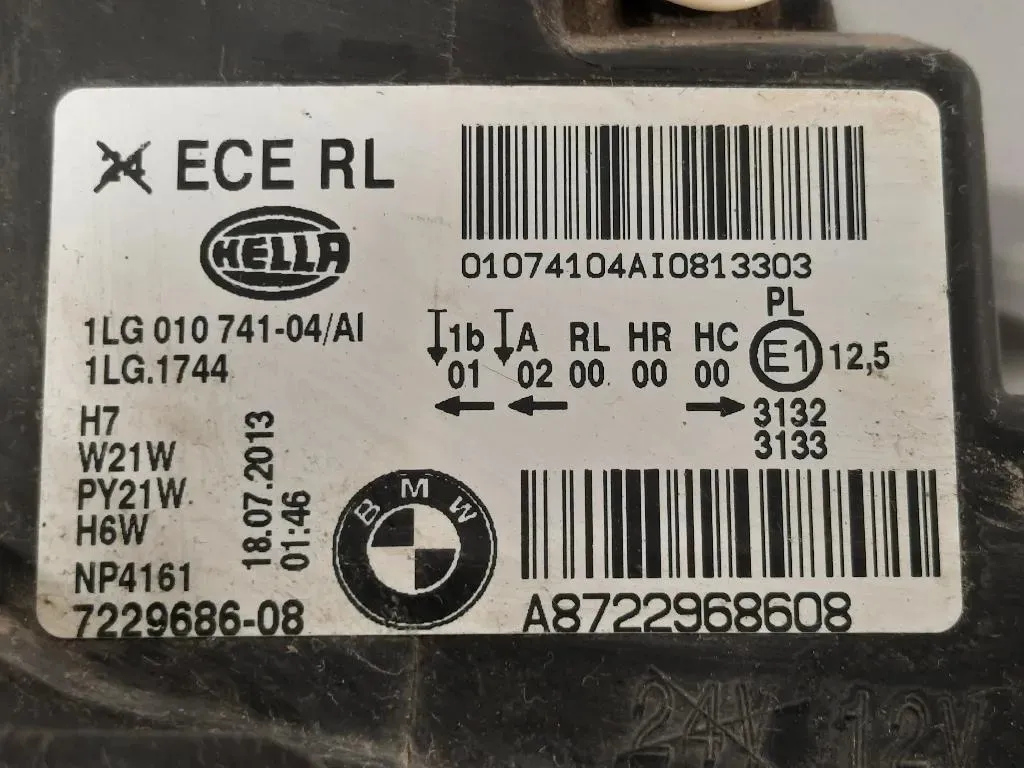 Proiettore ANT DX 7229686-08 Bmw Serie 1 F20 Berlina 2012