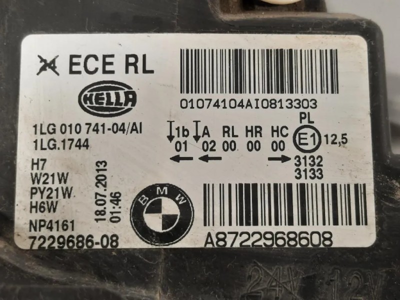 Proiettore ANT DX 7229686-08 Bmw Serie 1 F20 Berlina 2012