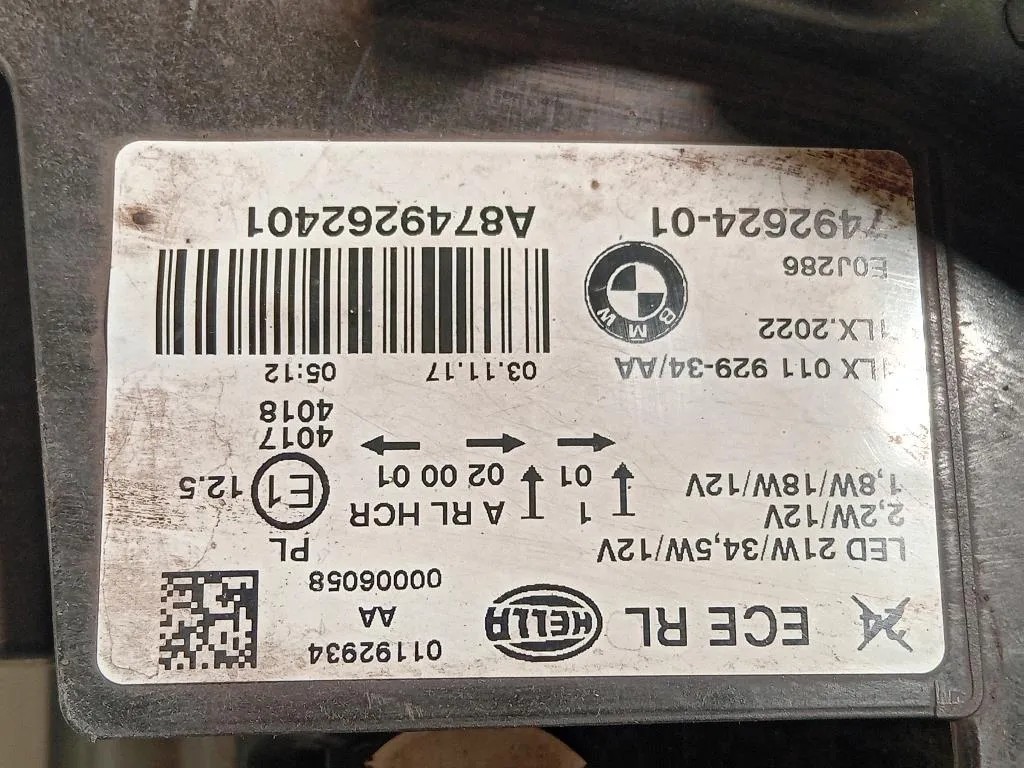 Proiettore ANT DX 7492624-01 Bmw Serie 1 F20 Berlina 2015