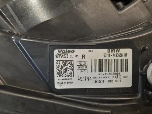 Proiettore ANT DX 63117493638 Bmw Serie 2 F23 Cabrio 2017