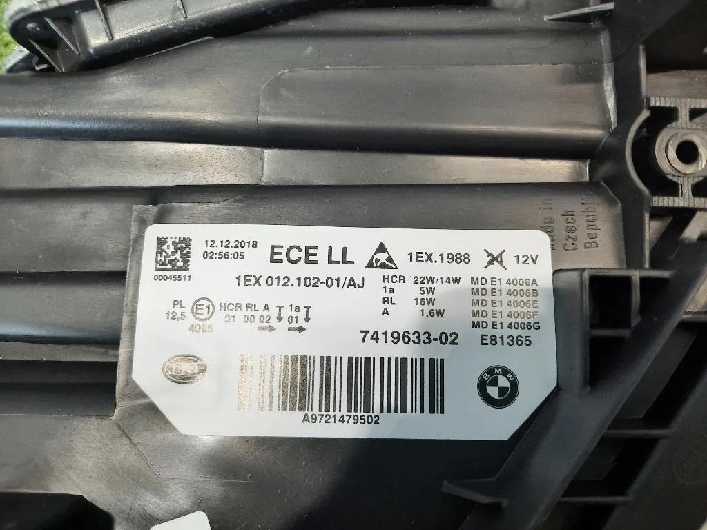 Proiettore ANT DX 63117419634 Bmw Serie 3 F30 Berlina 2015