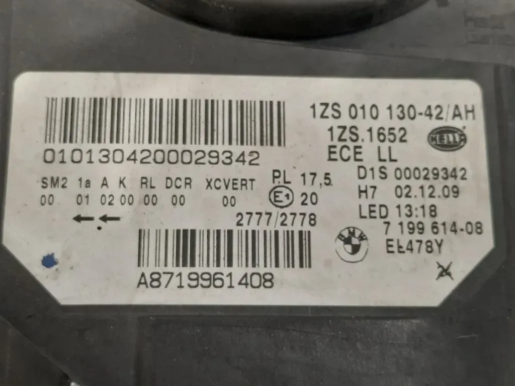 Proiettore ANT DX 1ZS 010 130-42 Bmw Serie 5 F07 GT 2010