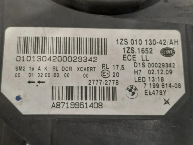 Proiettore ANT DX 1ZS 010 130-42 Bmw Serie 5 F07 GT 2010