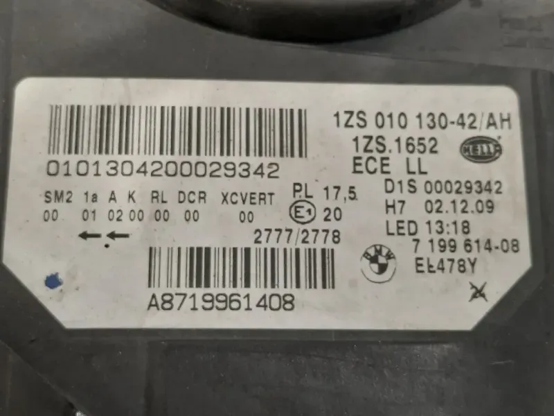 Proiettore ANT DX 1ZS 010 130-42 Bmw Serie 5 F07 GT 2010