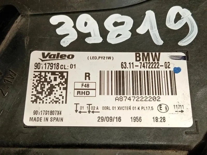 Proiettore ANT DX 62679375 Bmw X1 F48 2015