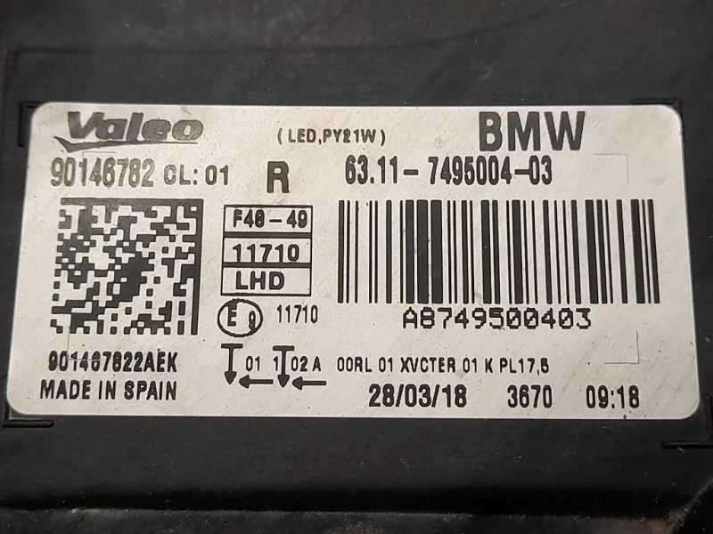 Proiettore ANT DX 6311-7495004-03 Bmw X1 F48 2015