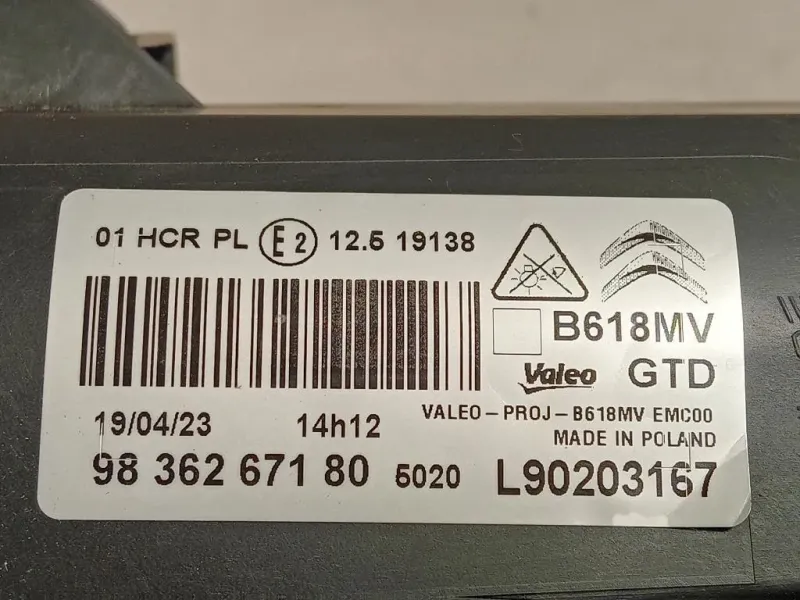 Proiettore ANT DX L90203168 Citroen C3 II 2013