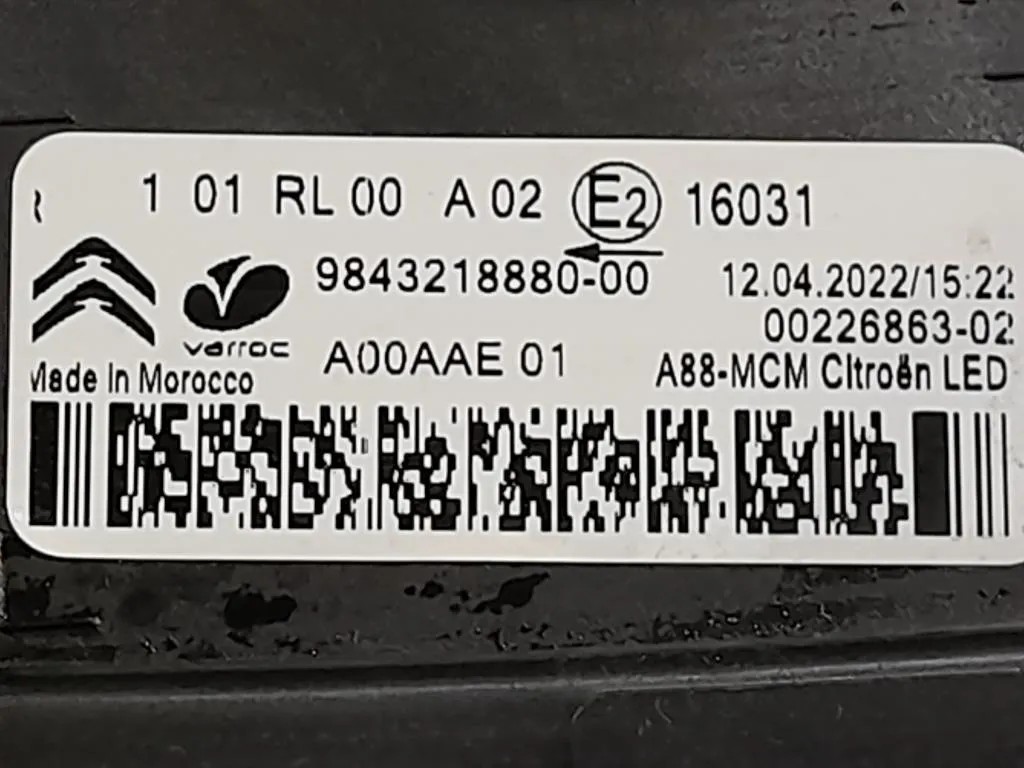 Proiettore ANT DX 9843218880 Citroen C3 III 2016