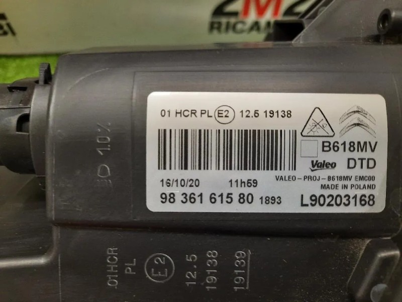 Proiettore ANT DX 9836161580 Citroen C3 III 2016