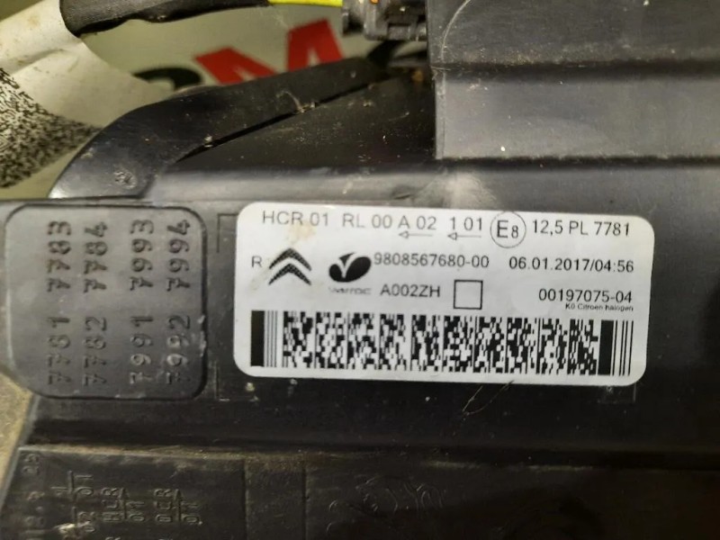 Proiettore ANT DX 9808567680 Citroen Jumpy IV 2016