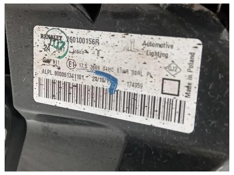 Proiettore ANT DX 260100156R ATTENZIONE AI DIFFETTI Dacia Duster I 2014