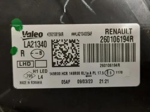 Proiettore ANT DX 260106194R Dacia Duster II 2018