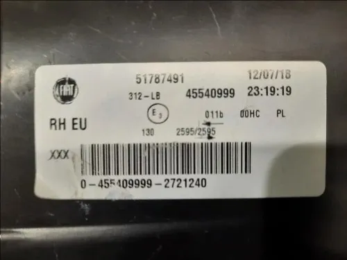 Proiettore ANT DX 51787491 Fiat 500 II 2008