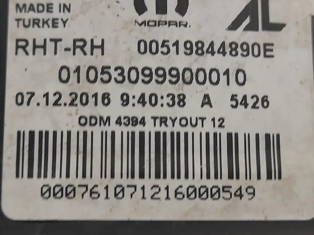 Proiettore ANT DX 00519844890E Fiat TIPO II 2016