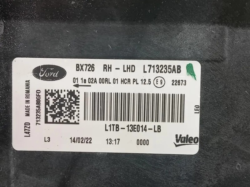 Proiettore ANT DX L1TB-13E014-LH Ford PUMA II 2019