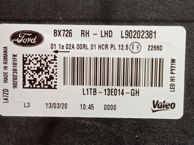 Proiettore ANT DX L1TB-13E014-GH Ford PUMA II 2019