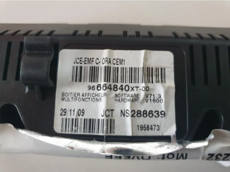 Display Check Control 96664840XT-00 Citroen C3 III 2016