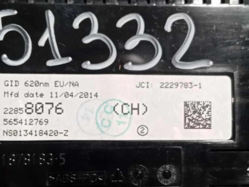 Display Check Control 22858076 Opel Astra J 2012