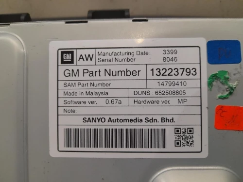 Display Check Control 13223793 Opel Insignia A 2009