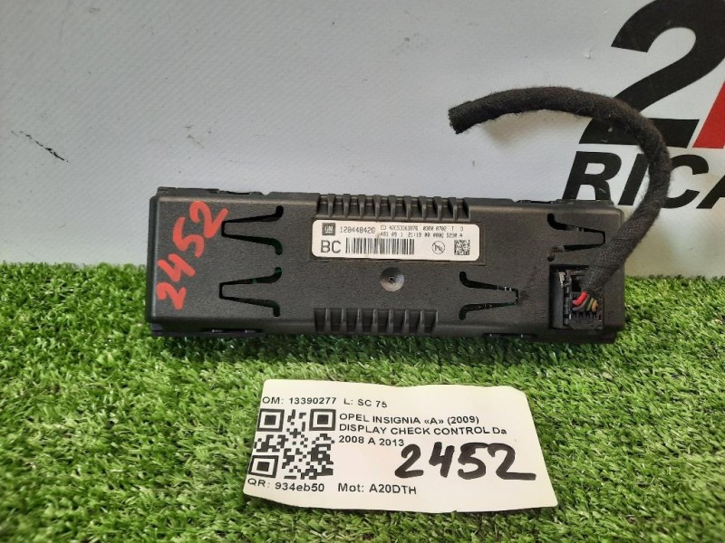 Display Check Control 12844842G Opel Insignia A 2009