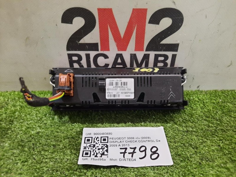 Display Check Control 9666483680 Peugeot 3008 I 2009