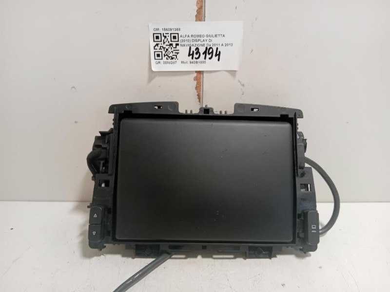 Display DI Navigazione 156091368 Alfa Romeo Giulietta 2010