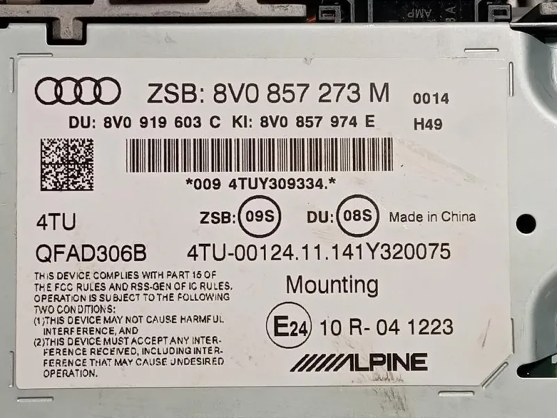 Display DI Navigazione 8V0 857 273 Audi A3 8VA Sportback 2012