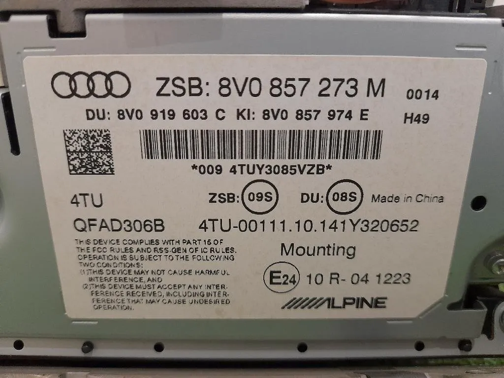 Display DI Navigazione 8V0857273M Audi A3 8VA Sportback 2012