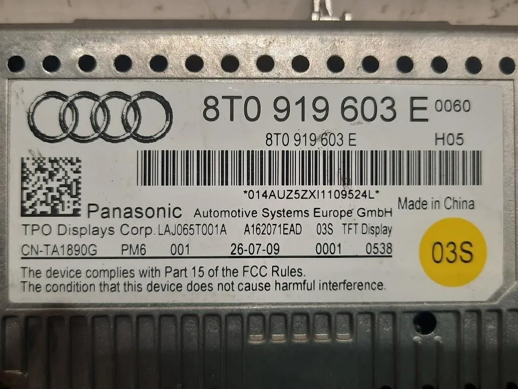 Display DI Navigazione 8T0 919 603 E Audi A4 8EC 2005