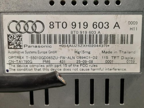 Display DI Navigazione 8T0919603A Audi A4 8K2 2008