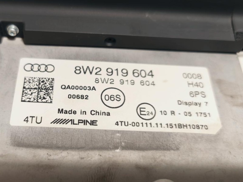 Display DI Navigazione 8W2919604 Audi A4 8W2 2015