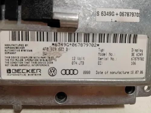 Display DI Navigazione 4F0 919 603 B Audi A6 4GD Avant 2016