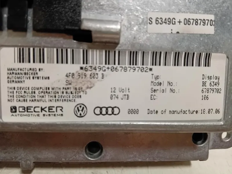 Display DI Navigazione 4F0 919 603 B Audi A6 4GD Avant 2016