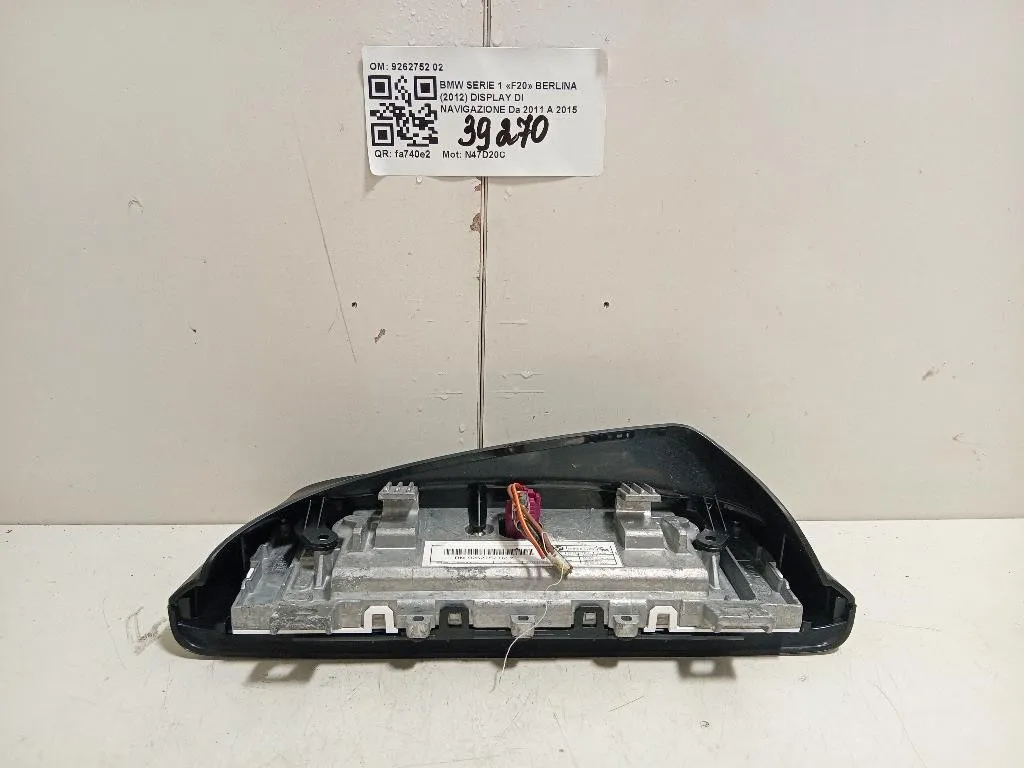 Display DI Navigazione 9262752 02 Bmw Serie 1 F20 Berlina 2012