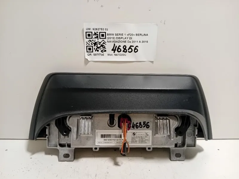 Display DI Navigazione 9262752 02 Bmw Serie 1 F20 Berlina 2012