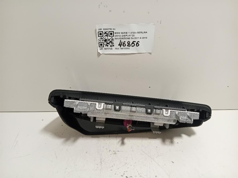 Display DI Navigazione 9262752 02 Bmw Serie 1 F20 Berlina 2012