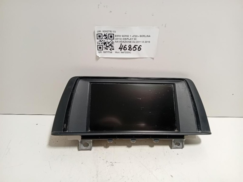 Display DI Navigazione 9262752 02 Bmw Serie 1 F20 Berlina 2012