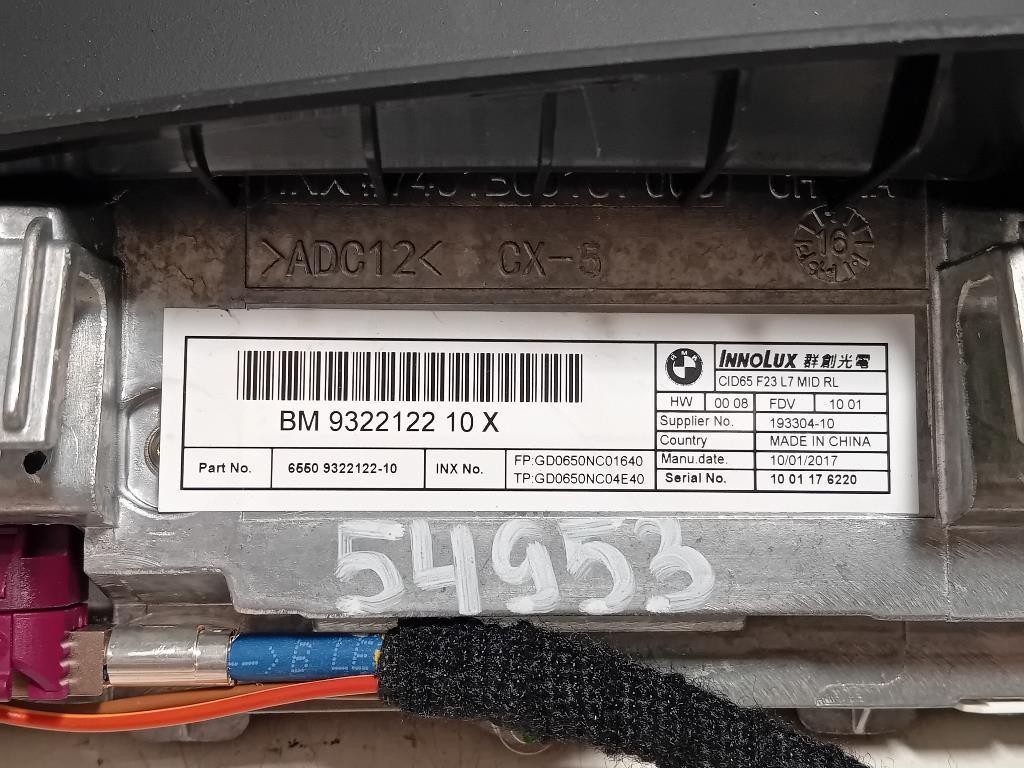 Display DI Navigazione 932212210 Bmw Serie 1 F20 Berlina 2015