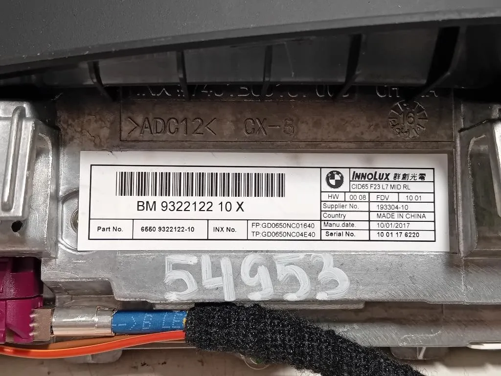 Display DI Navigazione 932212210 Bmw Serie 1 F20 Berlina 2015