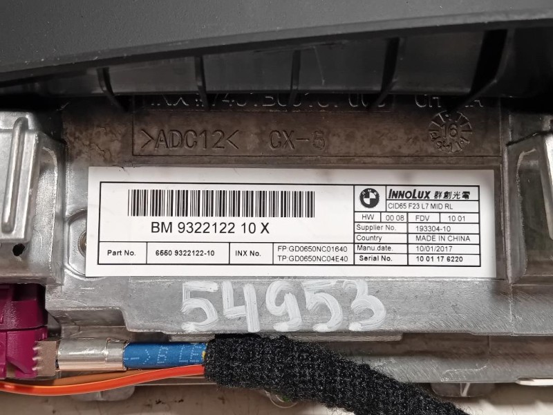 Display DI Navigazione 932212210 Bmw Serie 1 F20 Berlina 2015