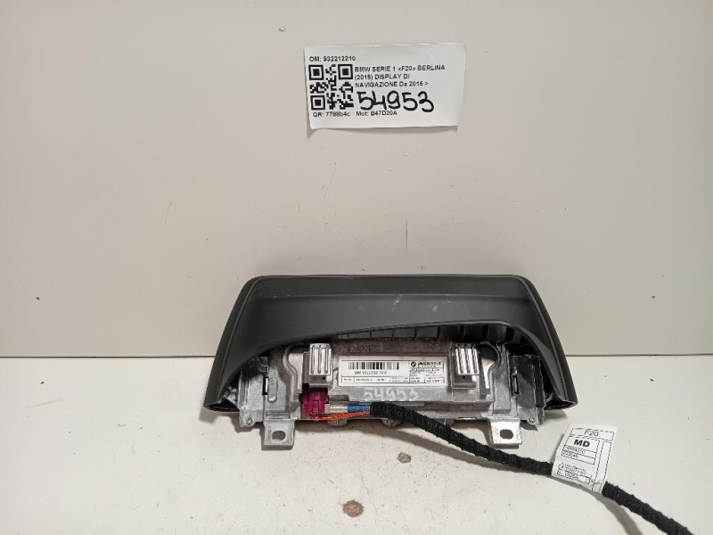 Display DI Navigazione 932212210 Bmw Serie 1 F20 Berlina 2015
