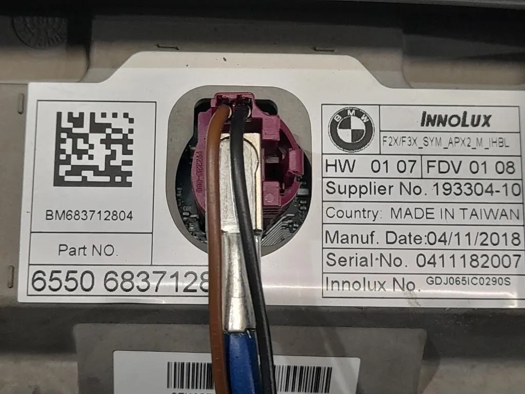 Display DI Navigazione 683712804 Bmw Serie 1 F20 Berlina 2015